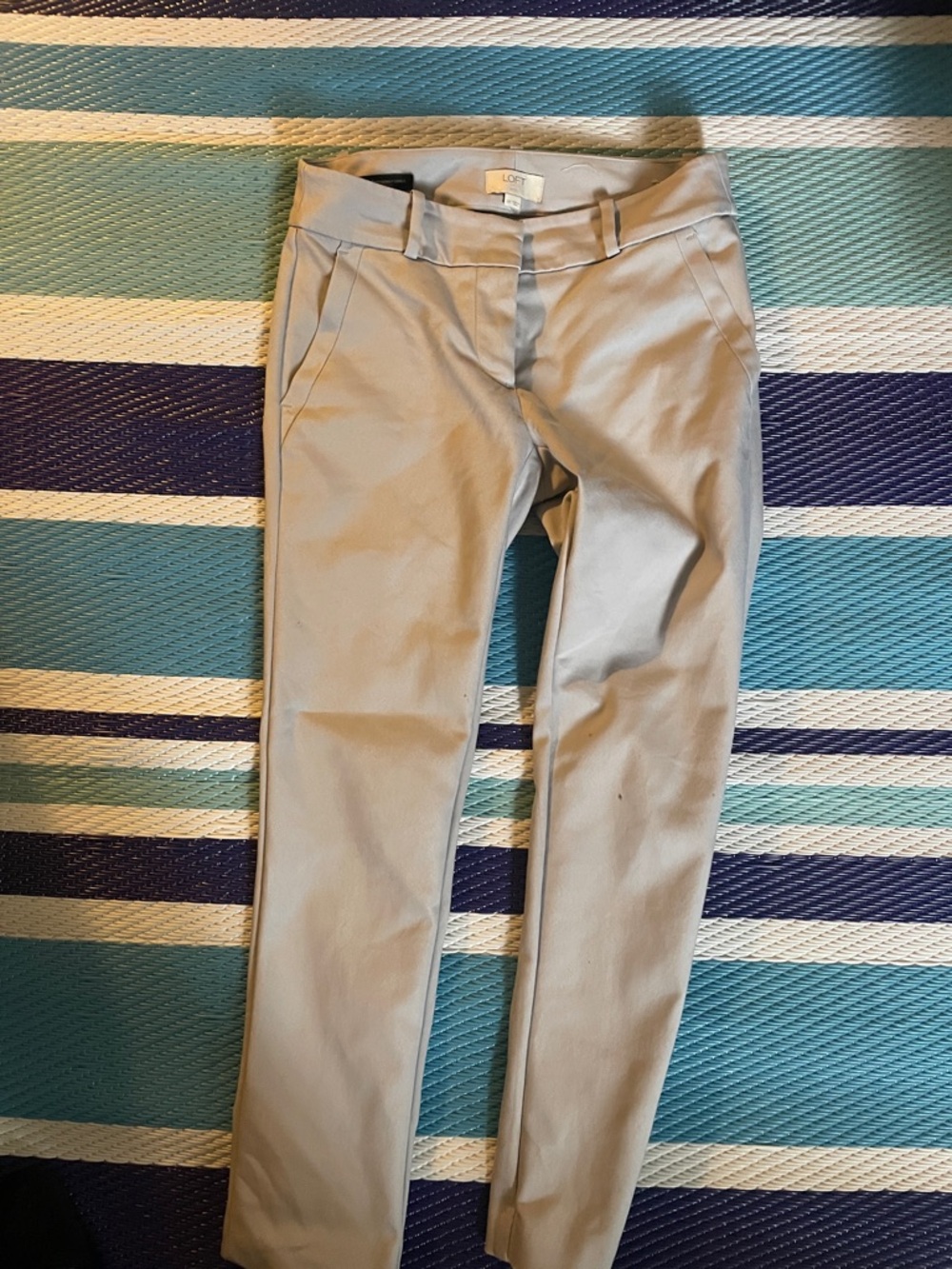 LOFT Light Gray Slim Trousers